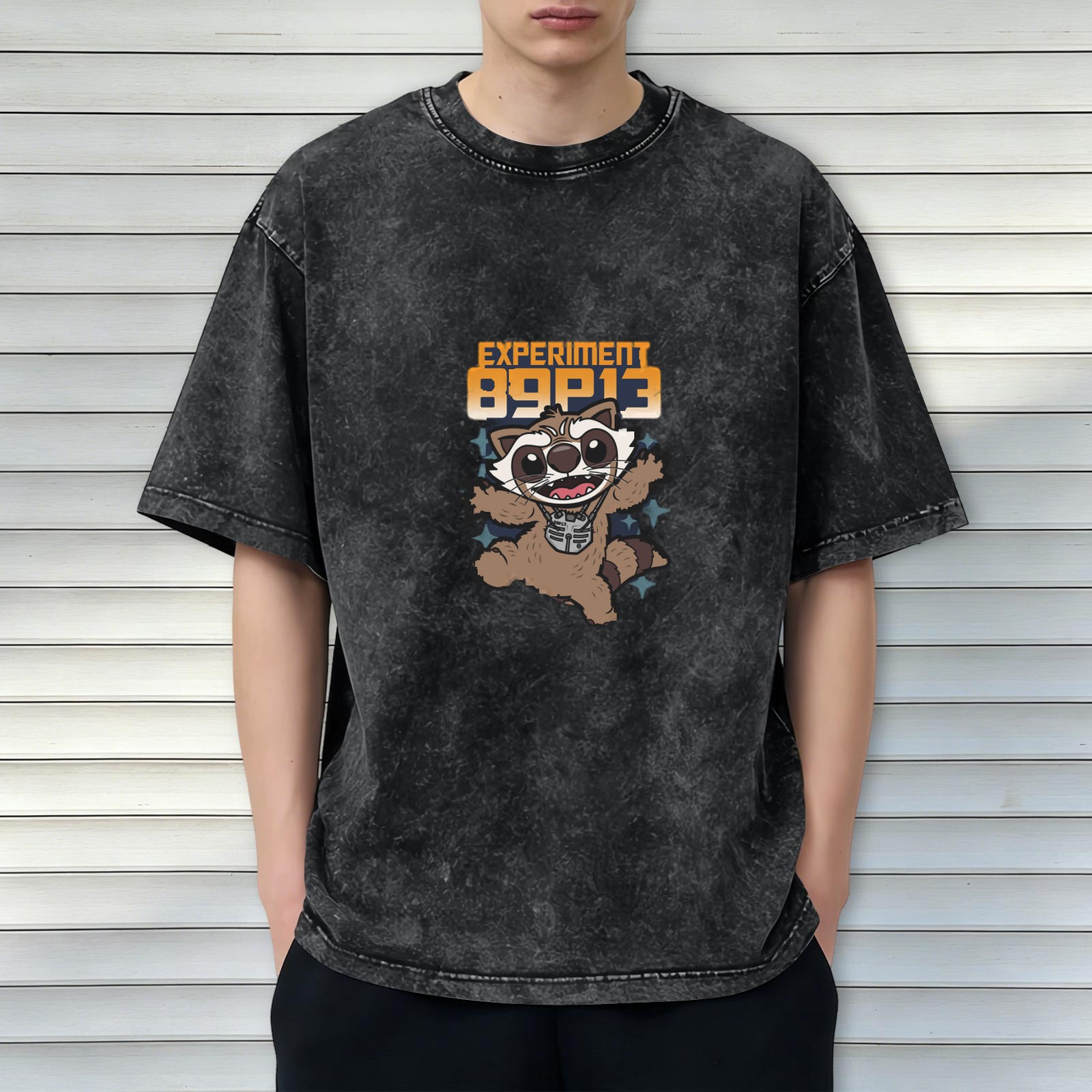 Experiment 89P13 Raccoon Graphic Vintage Wash T-Shirt