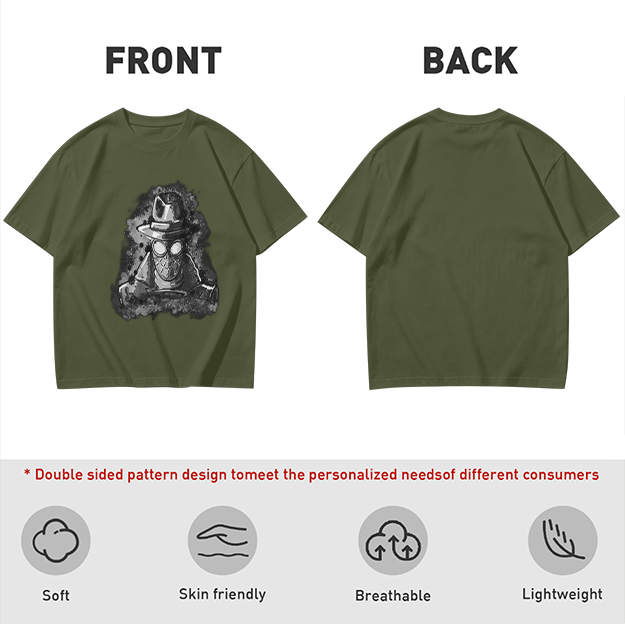 Olive T-Shirt Featuring Noir Spider-Man Ink Artwork