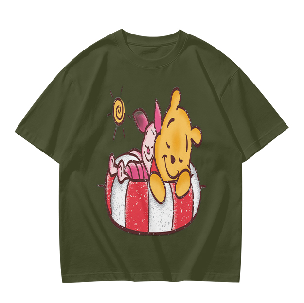Olive T-Shirt with Wizard and Hobbit Fantasy Art Print
