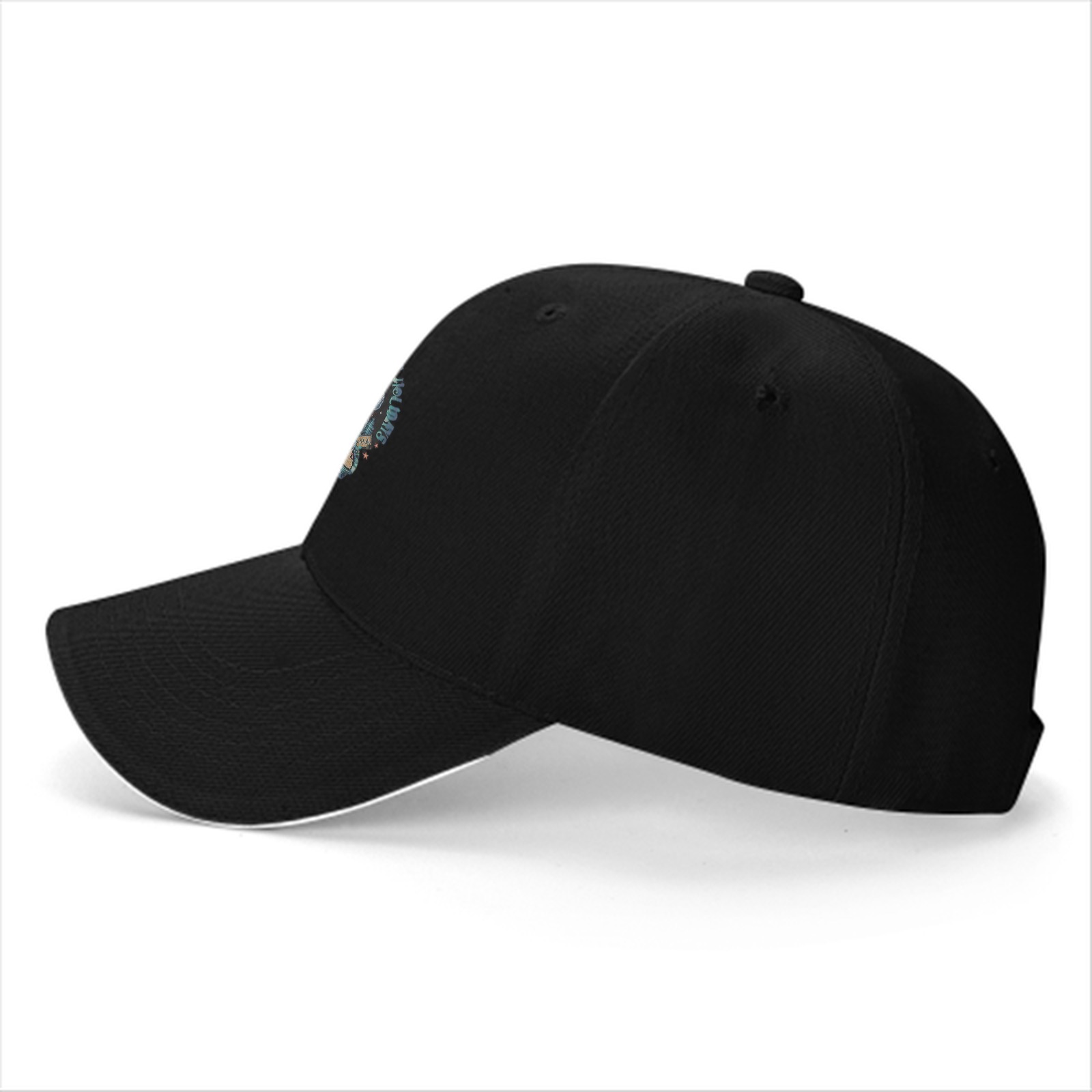 Black Baseball Cap With Cheshire Cat Holiday Christmas Print