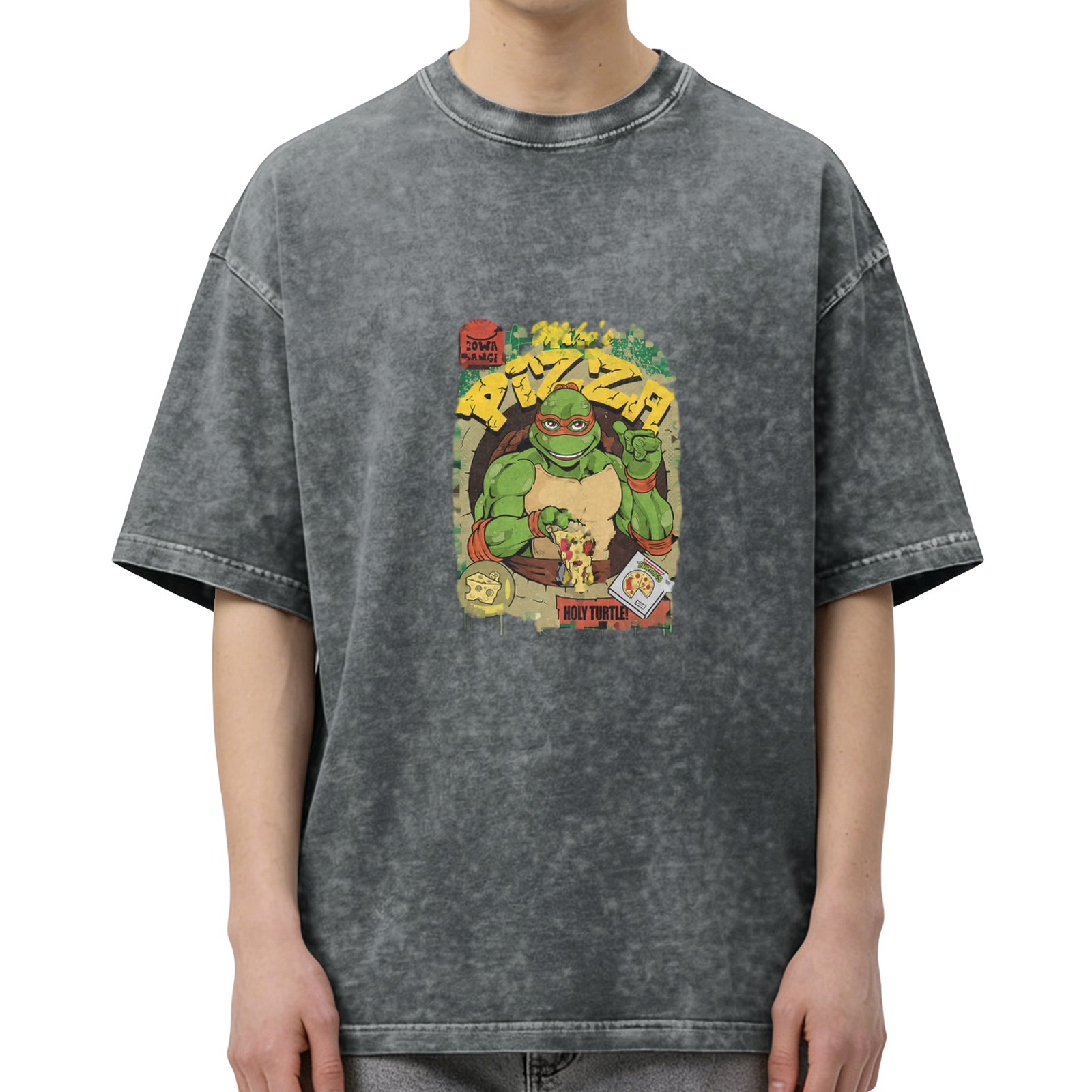 Vintage Wash Teenage Mutant Ninja Turtles Pizza Graphic T-Shirt