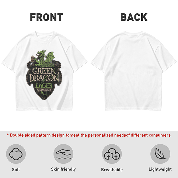 Green Dragon Lager Graphic Olive T-Shirt