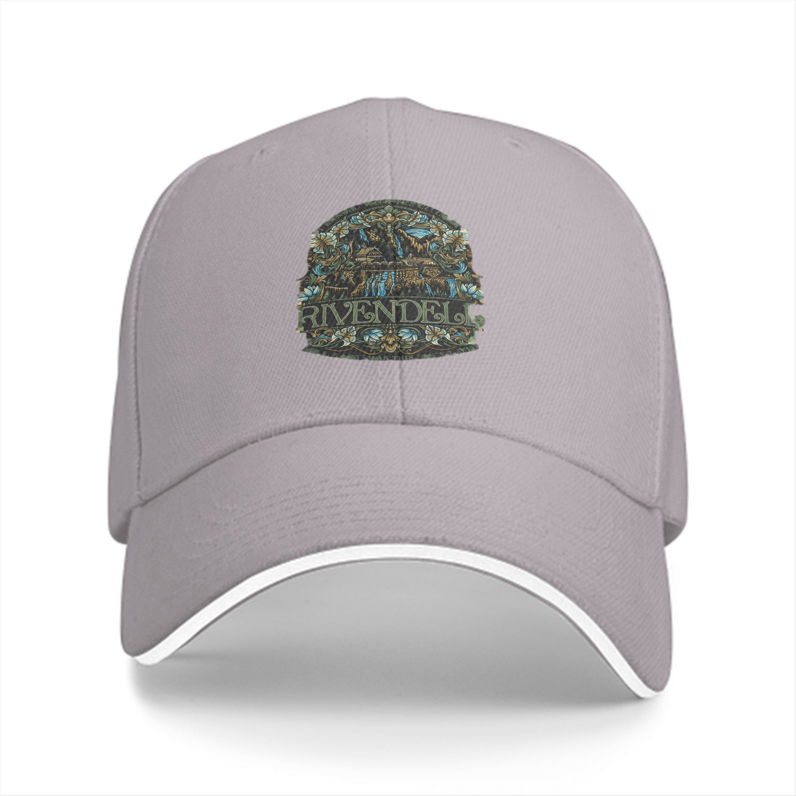 Black Baseball Cap with Rivendell Fantasy Art Emblem
