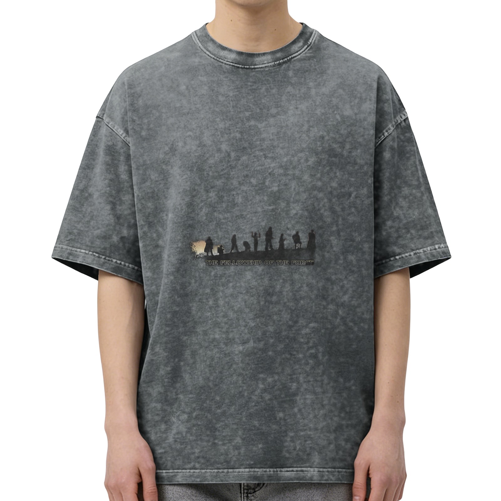 oversized acid wash black graphic t-shirt for casual wear