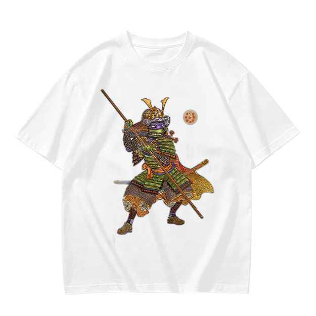 Olive T-Shirt Featuring Samurai Teenage Mutant Ninja Turtle Art