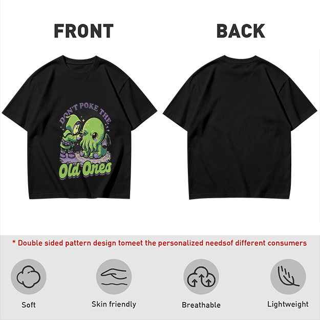 Don't Poke The Old Ones Cute Cthulhu Graphic T-Shirt