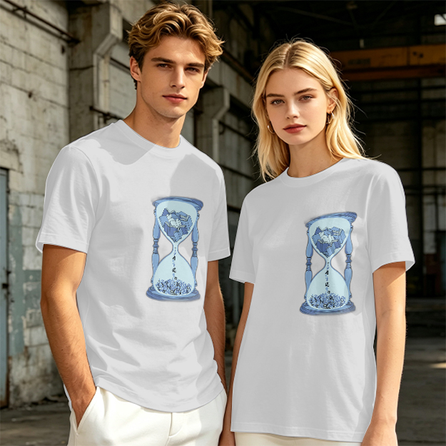 Olive T-Shirt With Hourglass And Crushed Rock Graphic Print