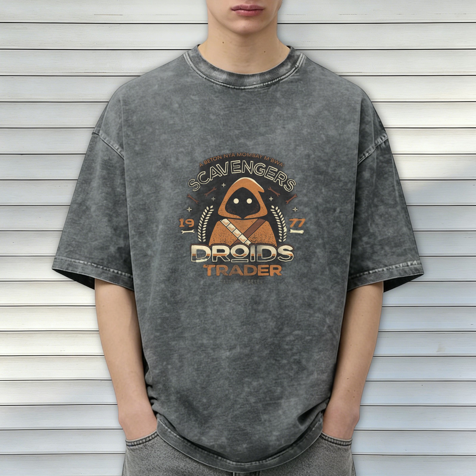 Star Wars Jawa Scavengers Droids Trader Acid Wash T-Shirt