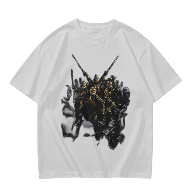 Olive T-Shirt with Fantasy Warrior Group Graphic Print