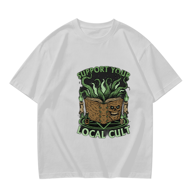 Support Your Local Cult Occult Book Graphic T-Shirt