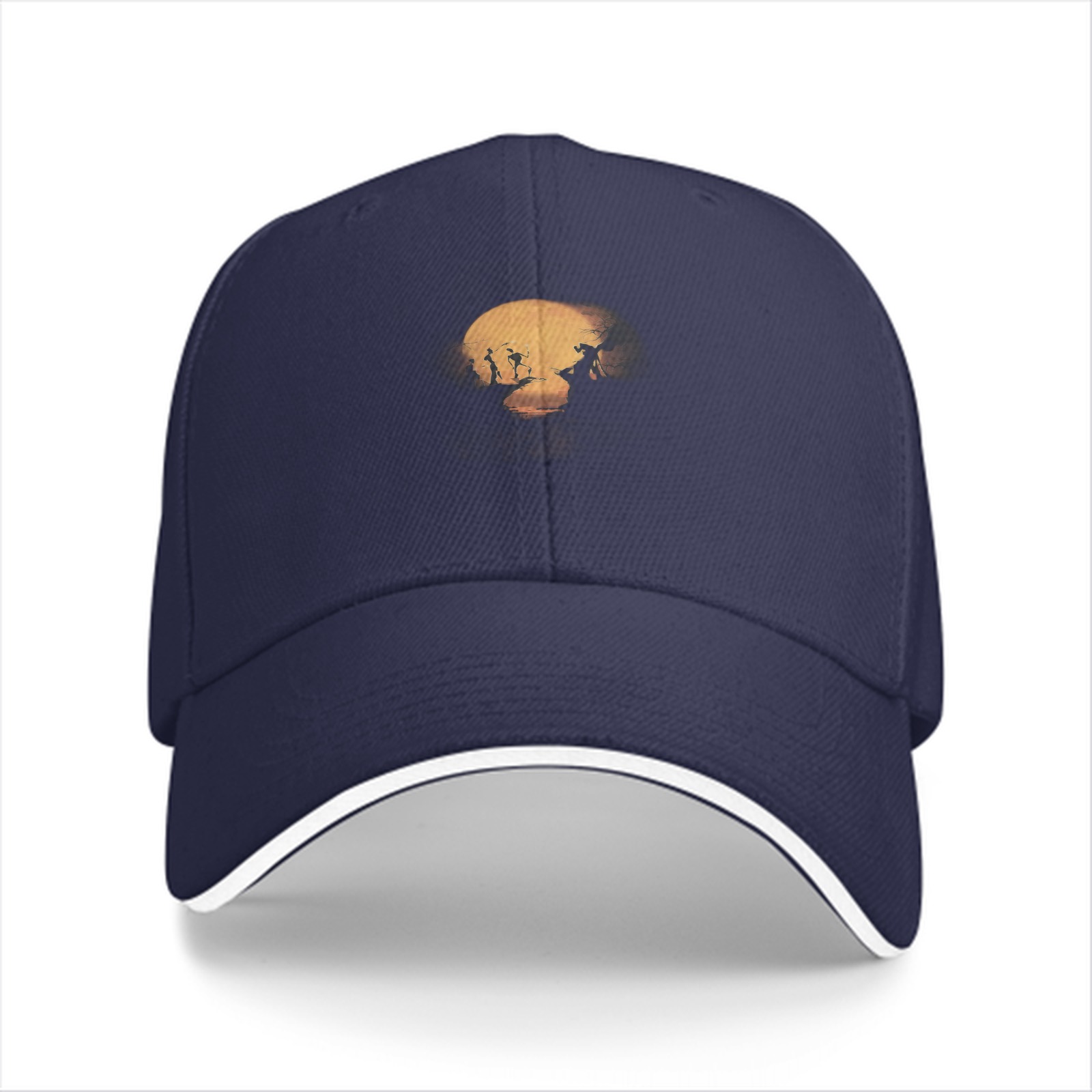 Black Baseball Cap With Moonlit Silhouette Art Print