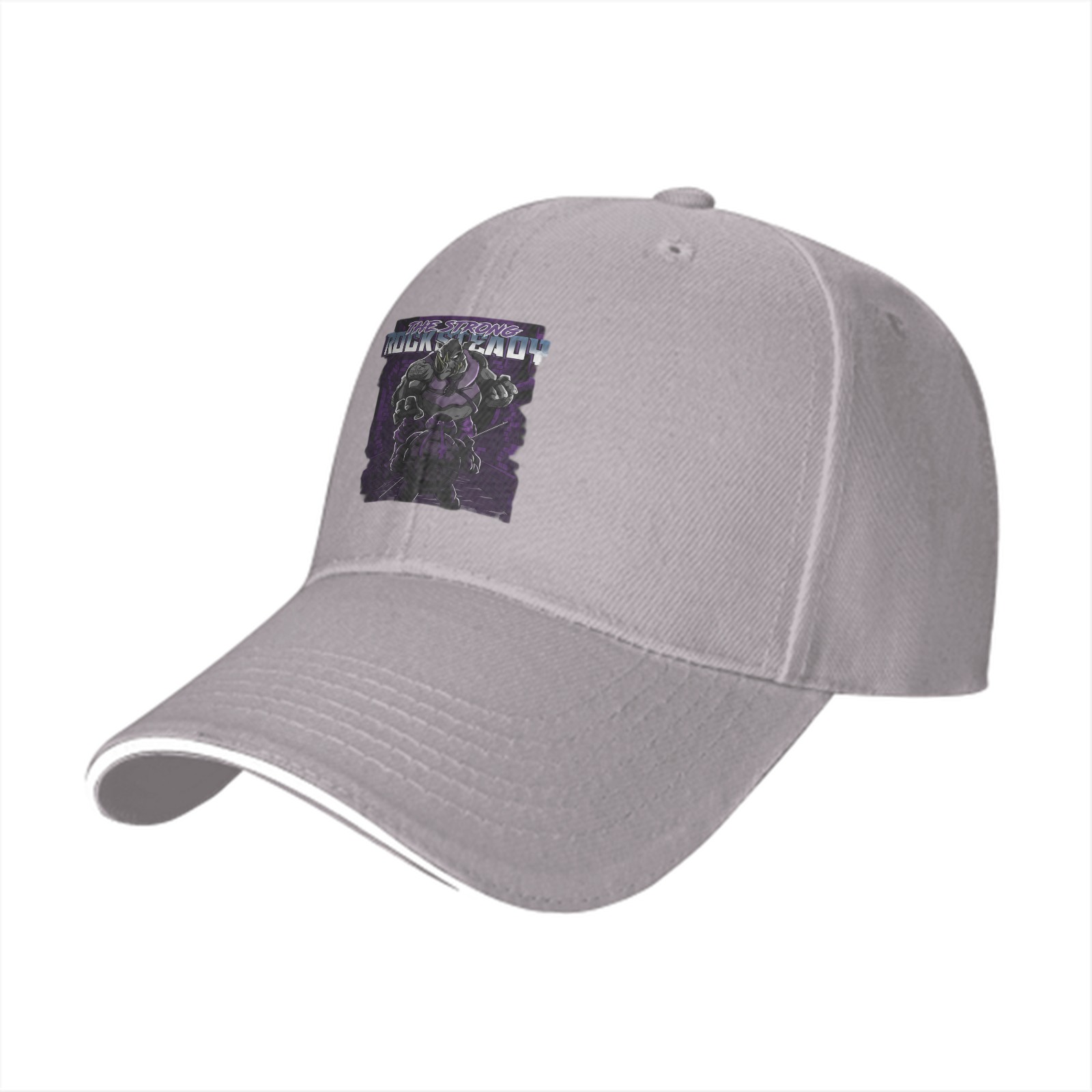 Black baseball cap with Rocksteady graphic print