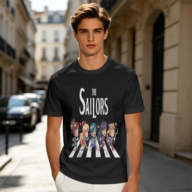 The Sailors Chibi Anime Abbey Road Graphic T-Shirt