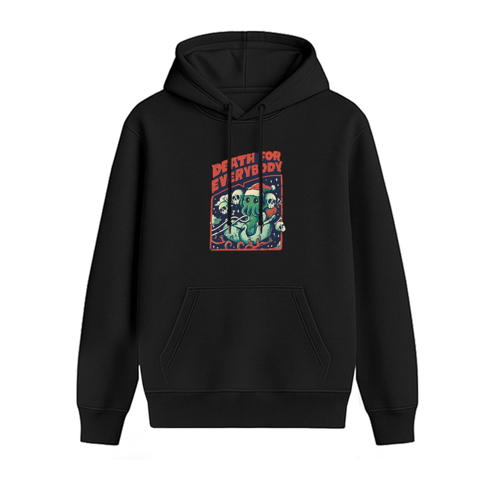 Death For Everybody Cthulhu Santa Sleigh Graphic Hoodie