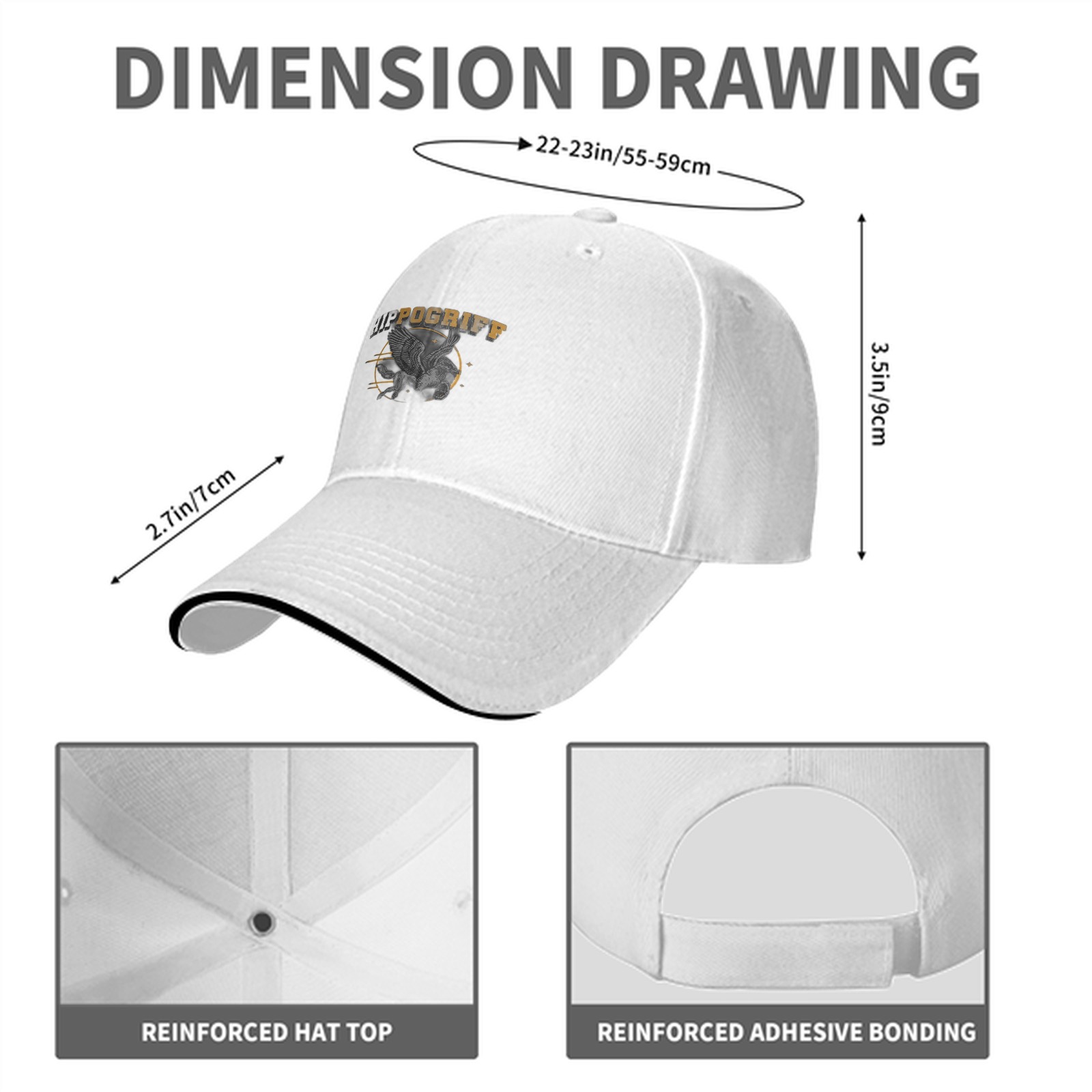 Black baseball cap with winged creature and POGRIFF graphic