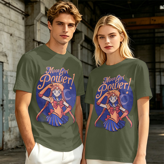 Moon Girl Power Anime Character Graphic T-Shirt