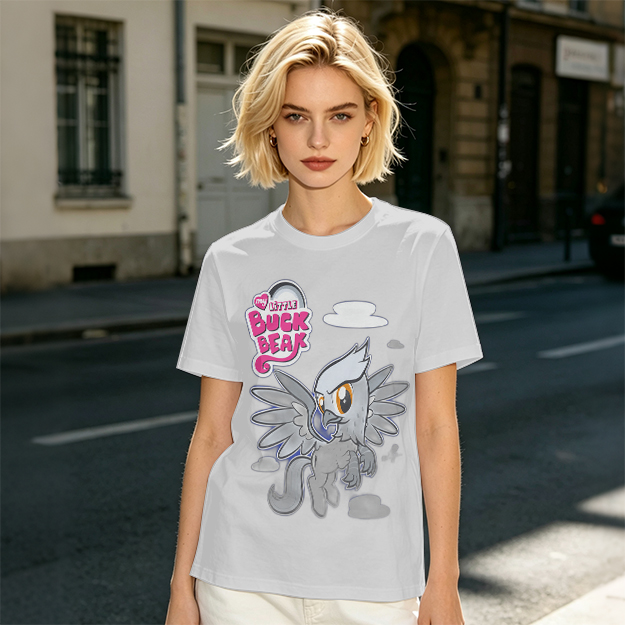 Olive T-Shirt Featuring Buck Beak Griffin Character Art