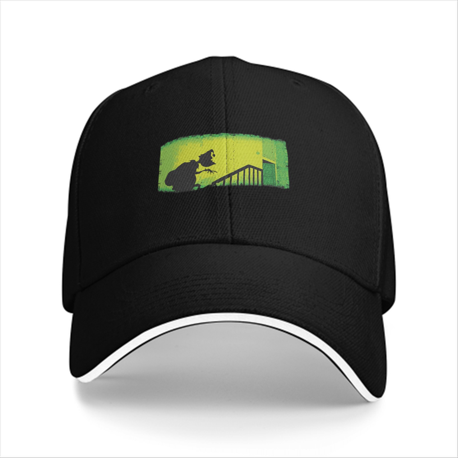 Baseball Cap with Grinch Stealing Christmas Silhouette Art