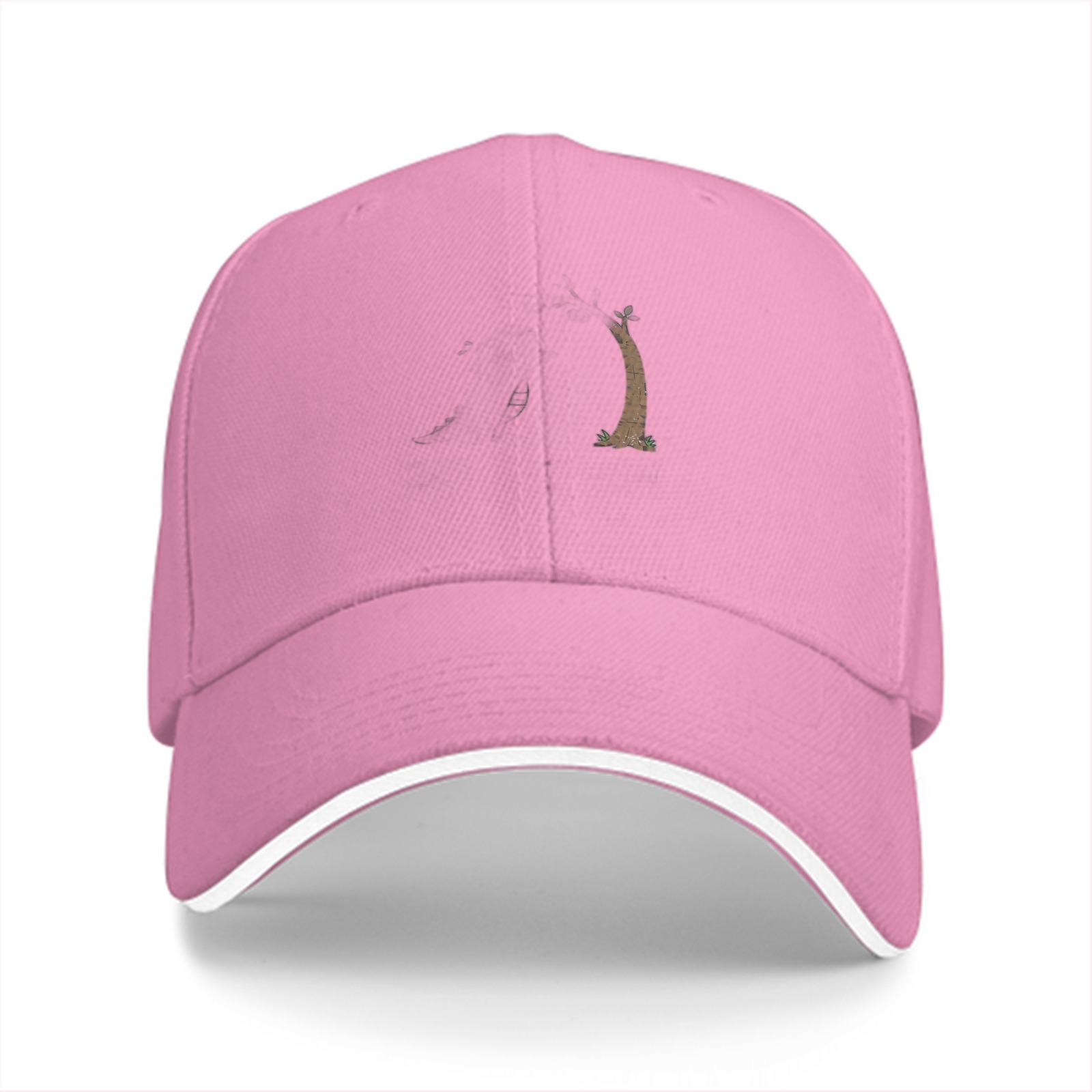 Black baseball cap with small stylized tree trunk graphic
