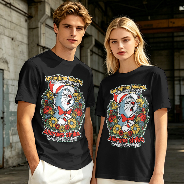 Springtime Allergies Cat Graphic T-Shirt