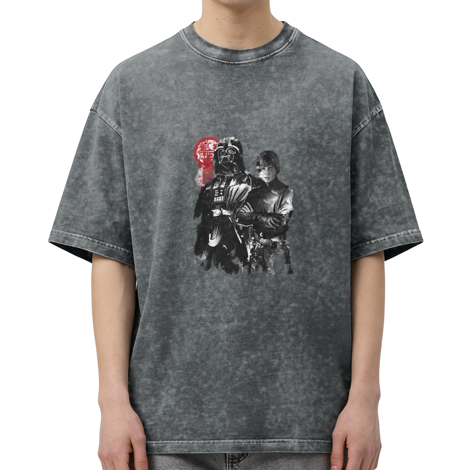 Star Wars Darth Vader and Luke Skywalker Graphic Washed T-Shirt