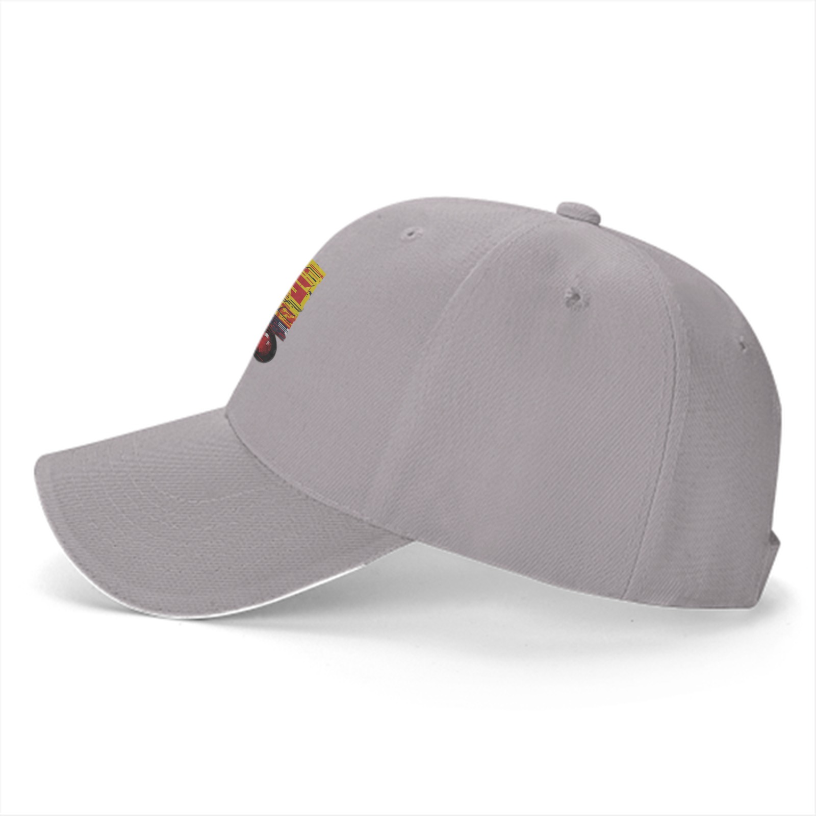 Black Baseball Cap with Anime Motorcycle Rider Graphic