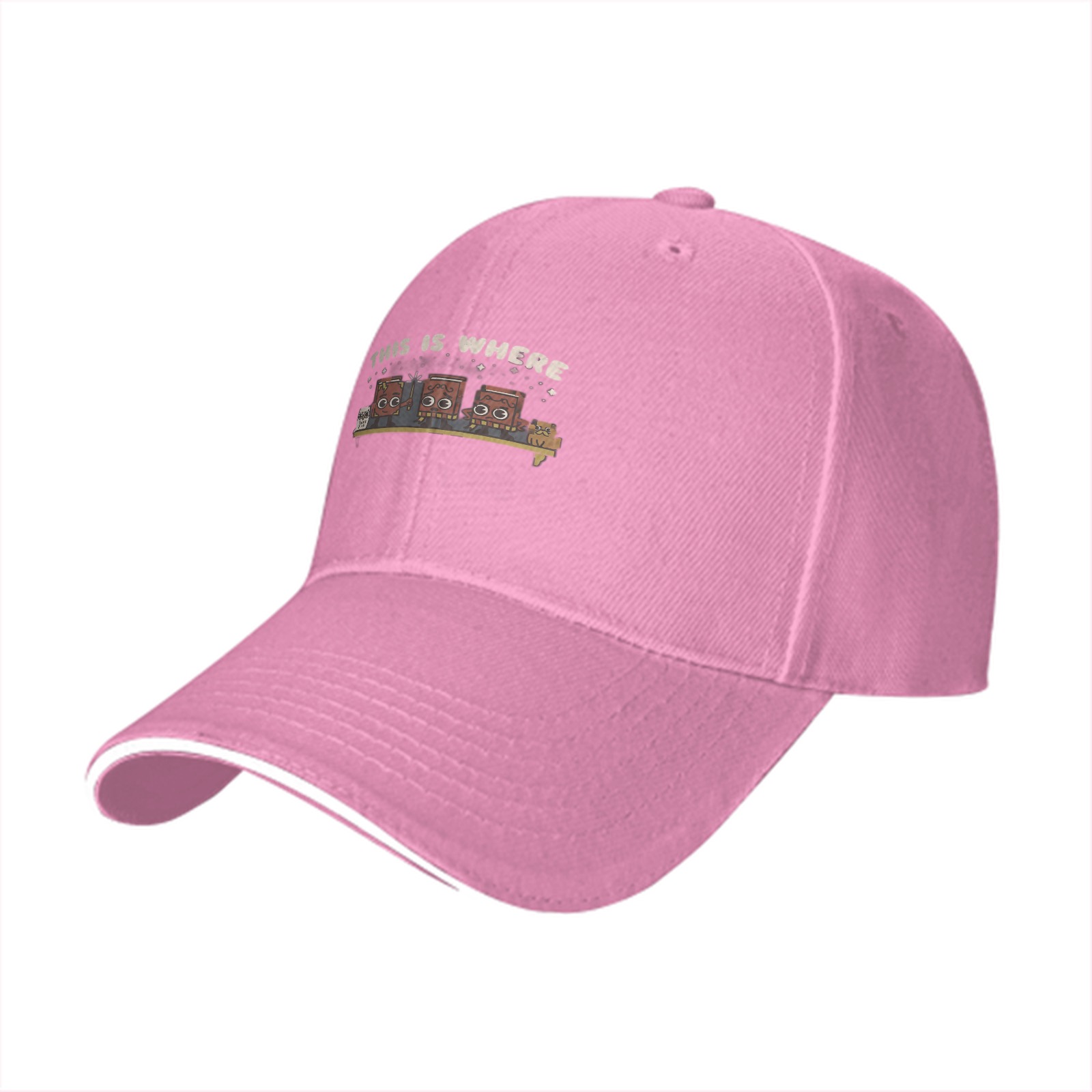This Is Where Books Graphic Black Baseball Cap
