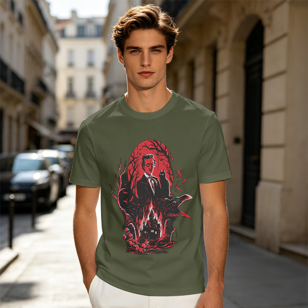 Edgar Allan Poe Gothic Horror Graphic T-Shirt