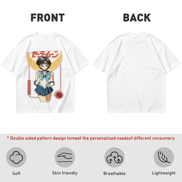 Olive T-shirt with Sailor Mercury anime graphic print