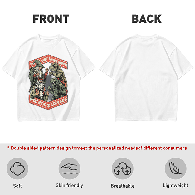 Epic Fight Showdown Wizards vs Lizards Graphic T-Shirt