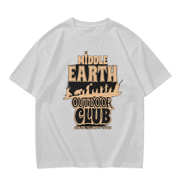 Middle Earth Outdoor Club T-Shirt with Fellowship Silhouette