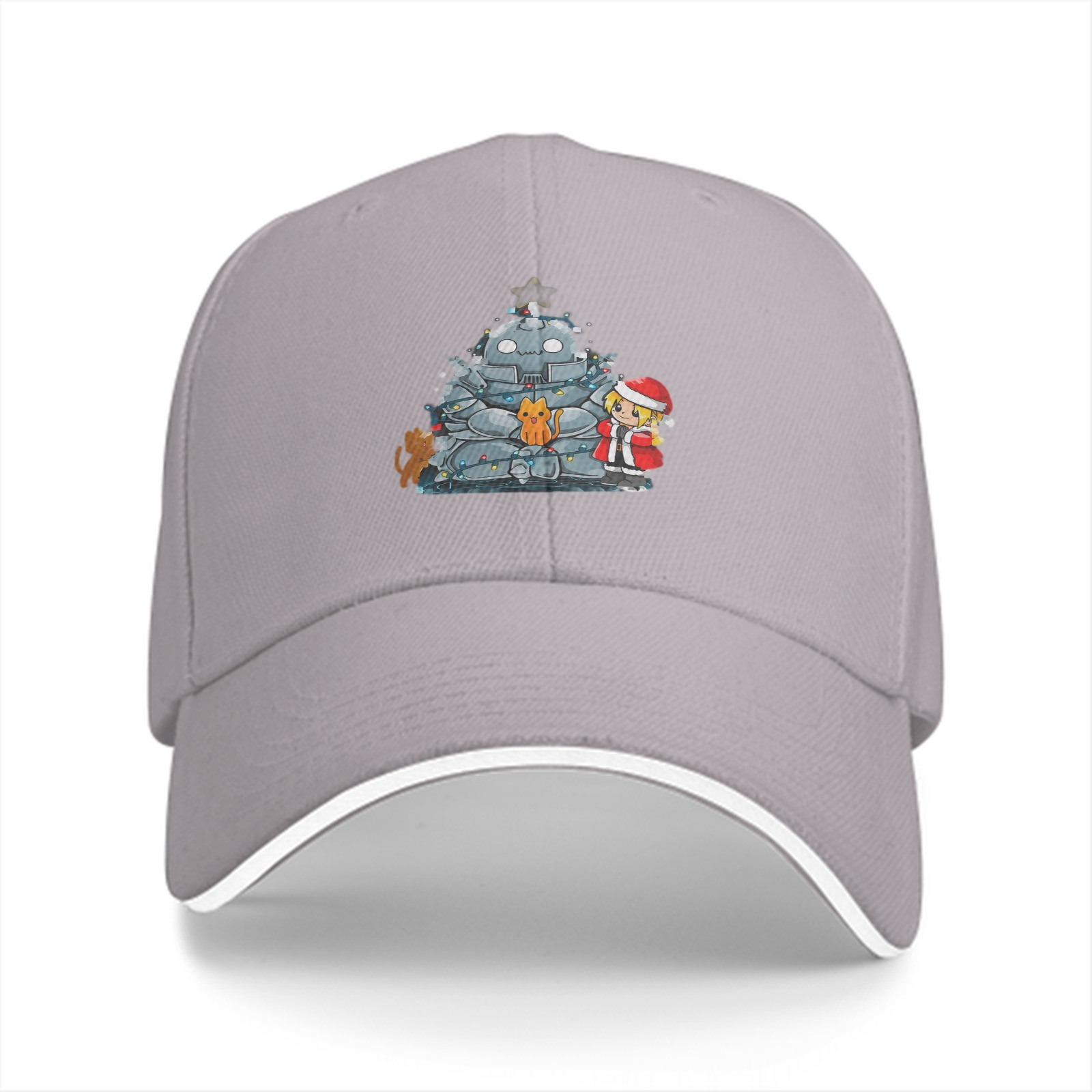 Black Baseball Cap With Fullmetal Alchemist Christmas Print