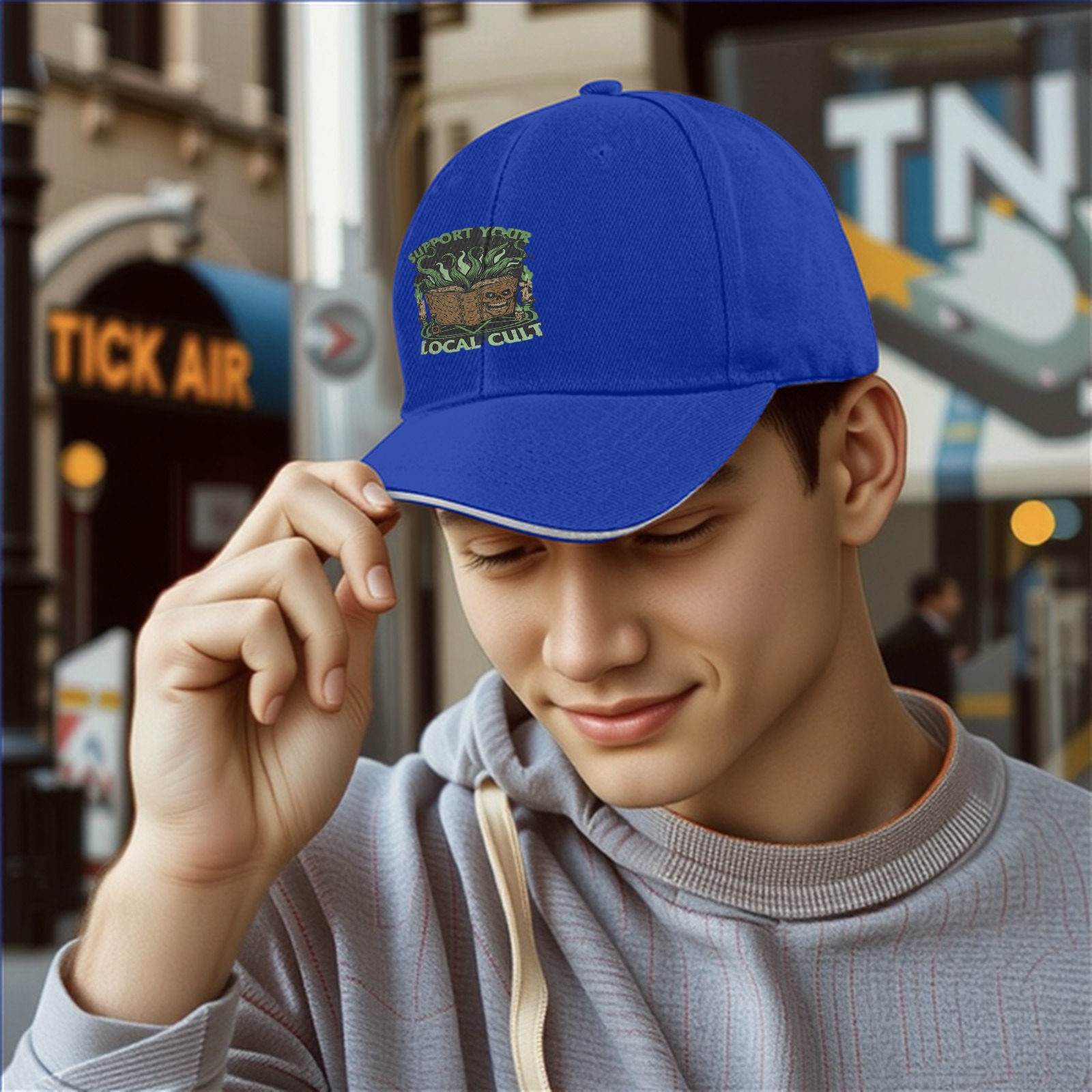 Support Your Local Cult Graphic Black Baseball Cap