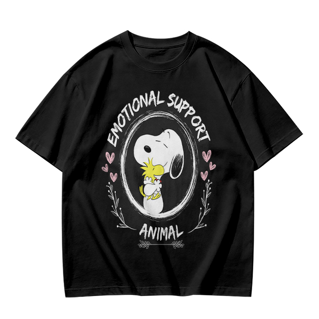 Snoopy and Woodstock Emotional Support Animal Graphic T-Shirt