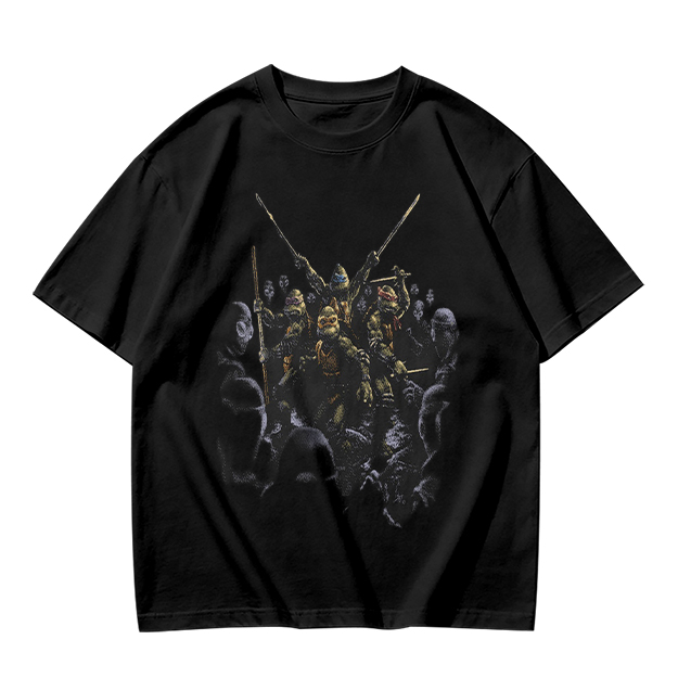 Olive T-Shirt with Fantasy Warrior Group Graphic Print