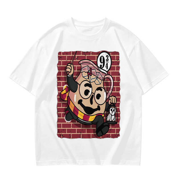 Olive T-shirt with Harry Potter themed pitcher graphic