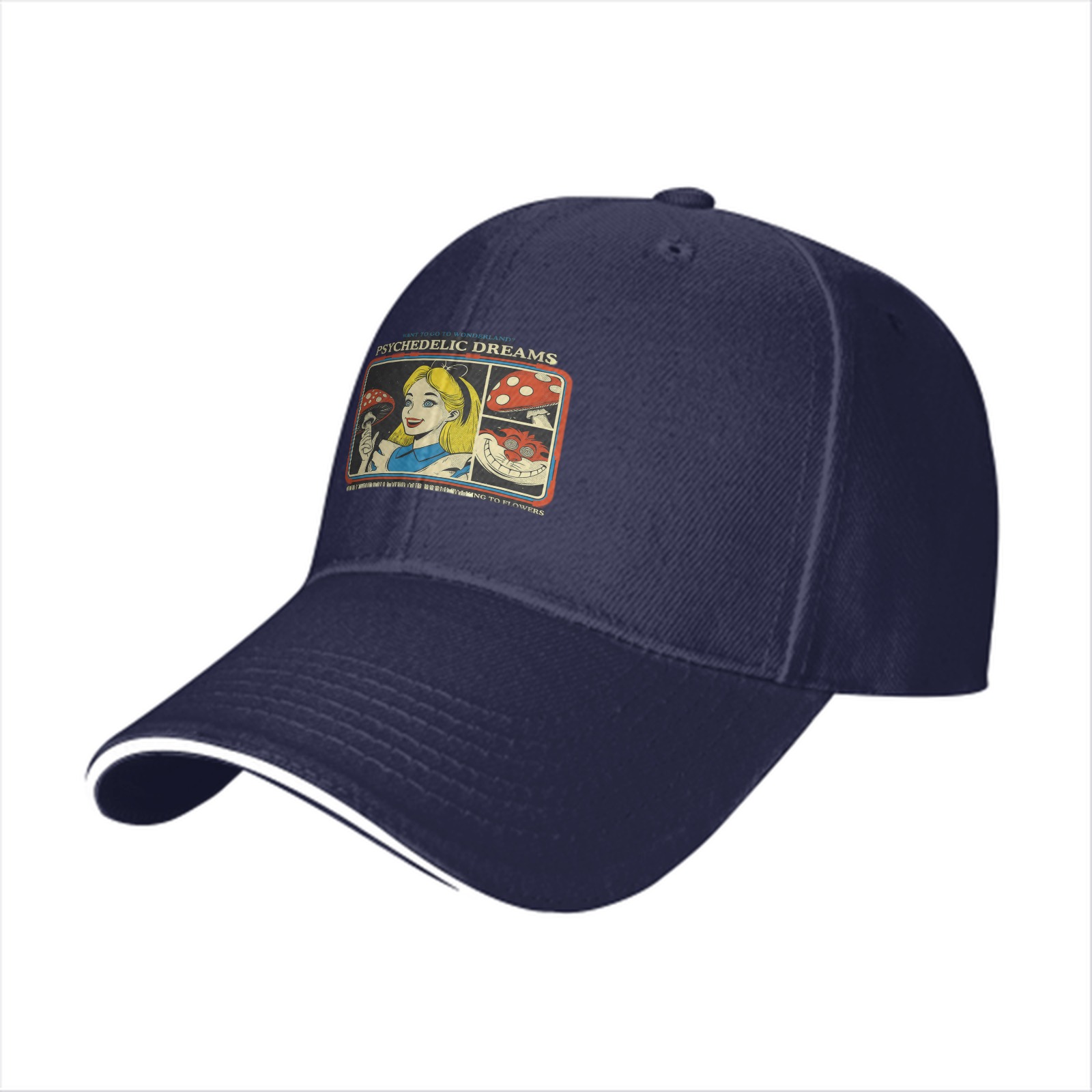 Psychedelic Dreams Alice in Wonderland Graphic Baseball Cap