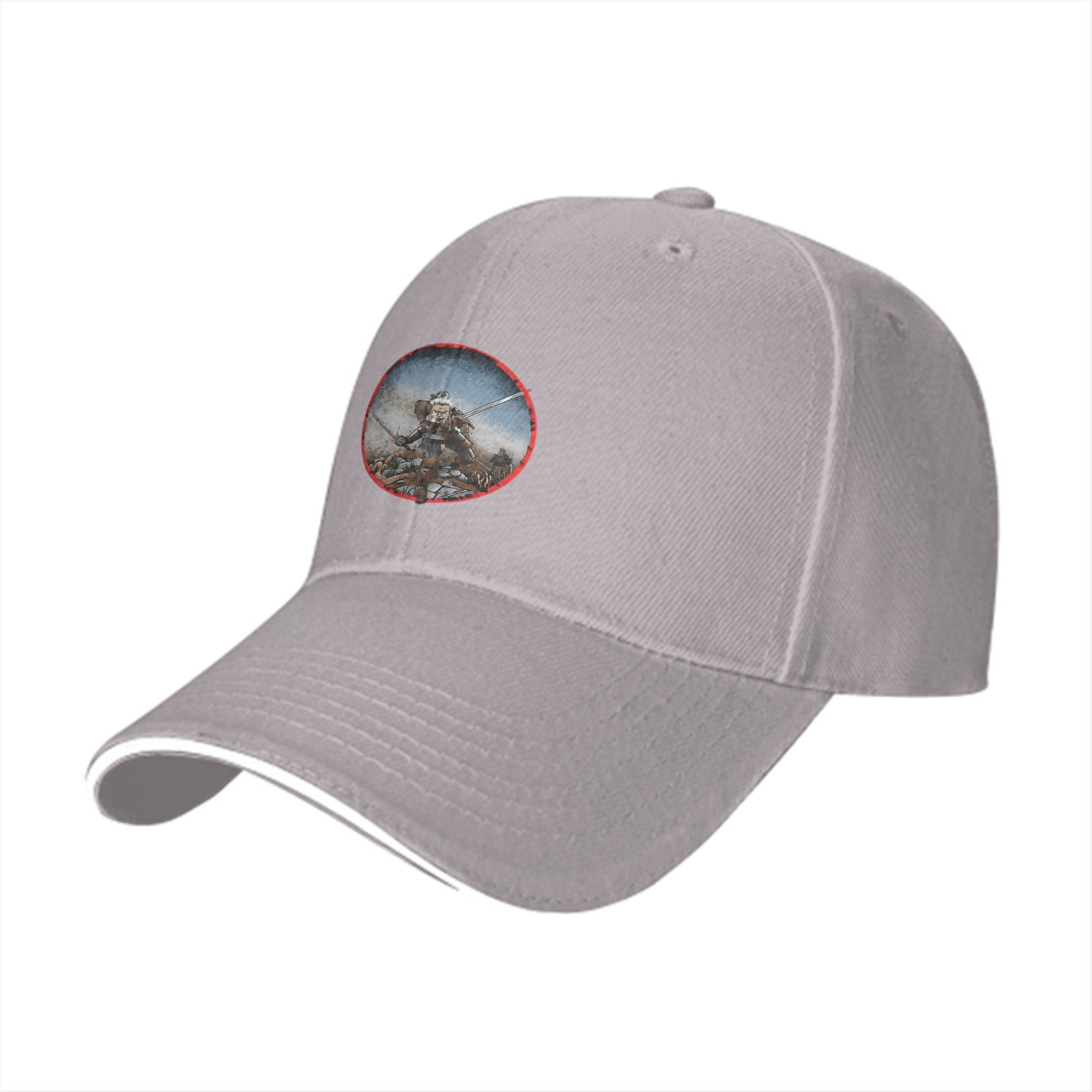 Black baseball cap with warrior battle scene graphic