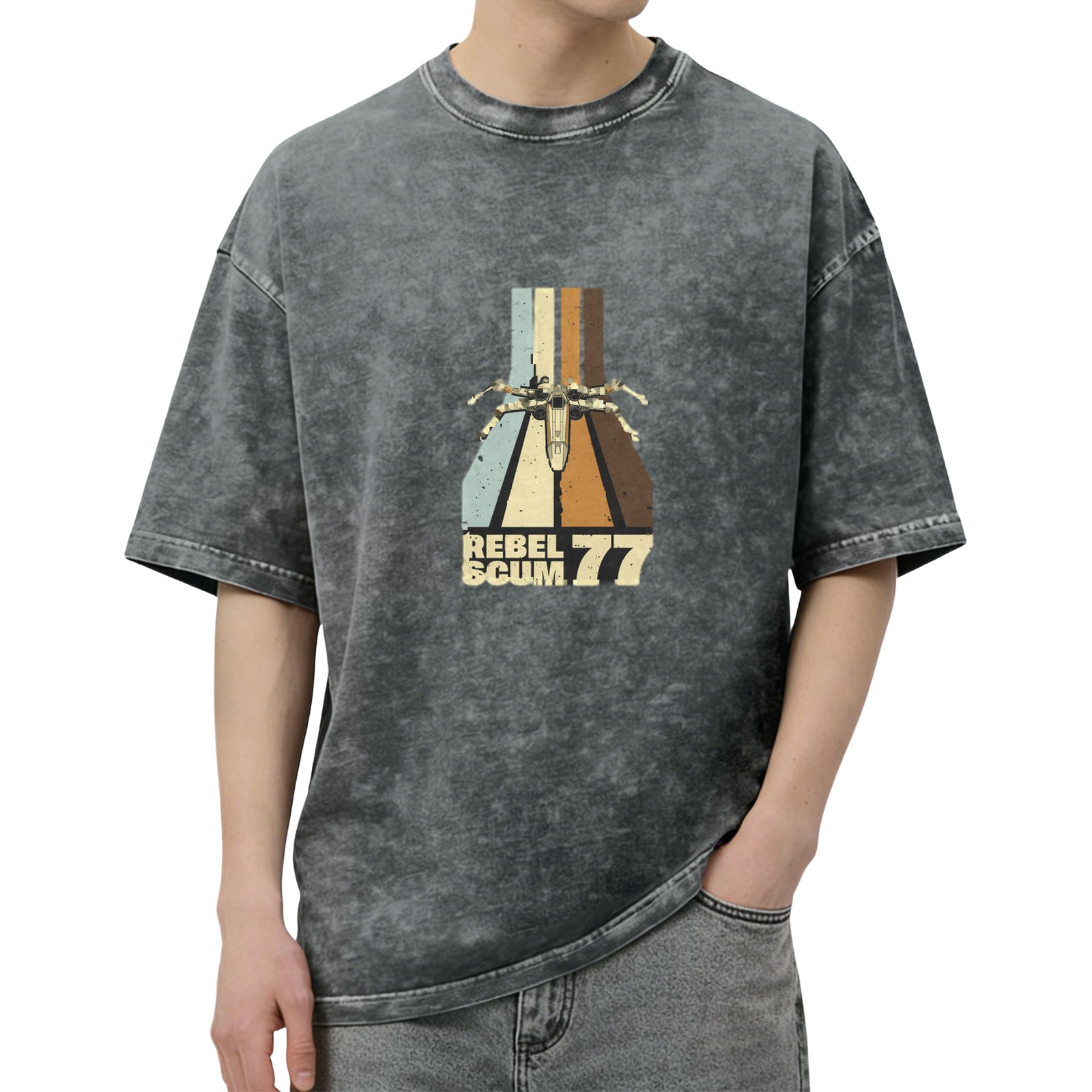 Star Wars Rebel Scum 77 X-Wing Vintage Wash Graphic T-Shirt