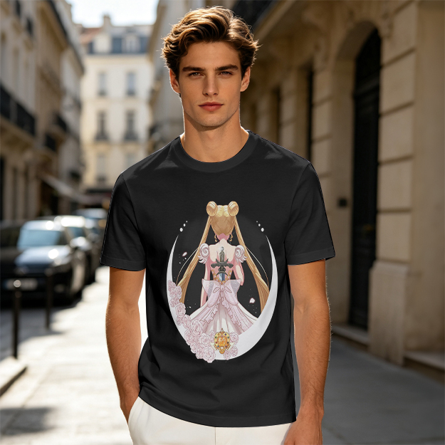 Olive T-shirt with Princess Serenity Back Print