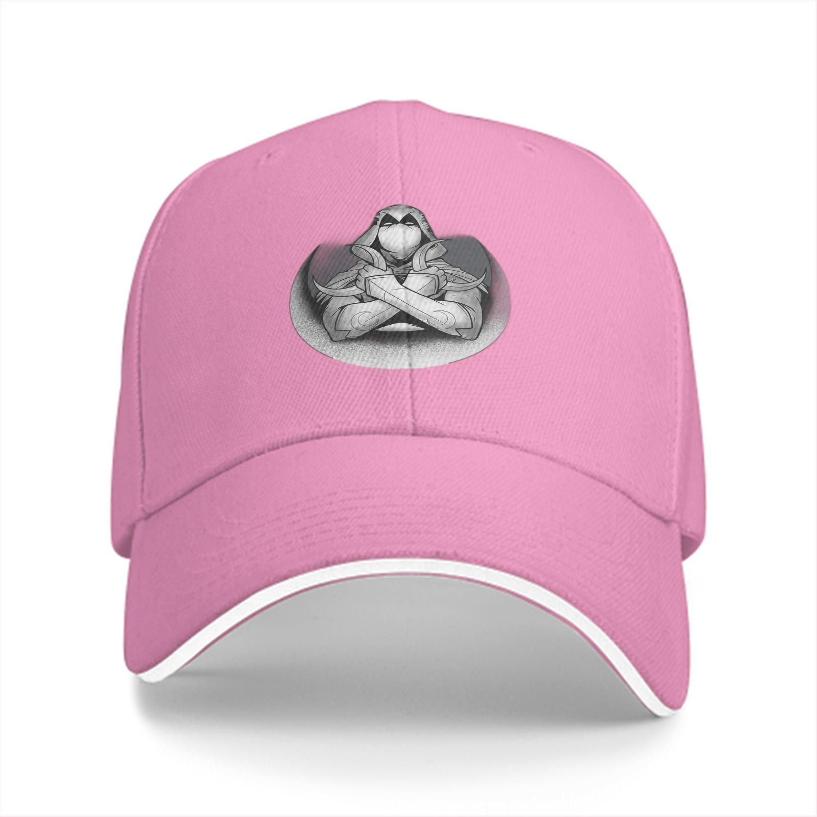 Black Baseball Cap With Hooded Assassin Character Print