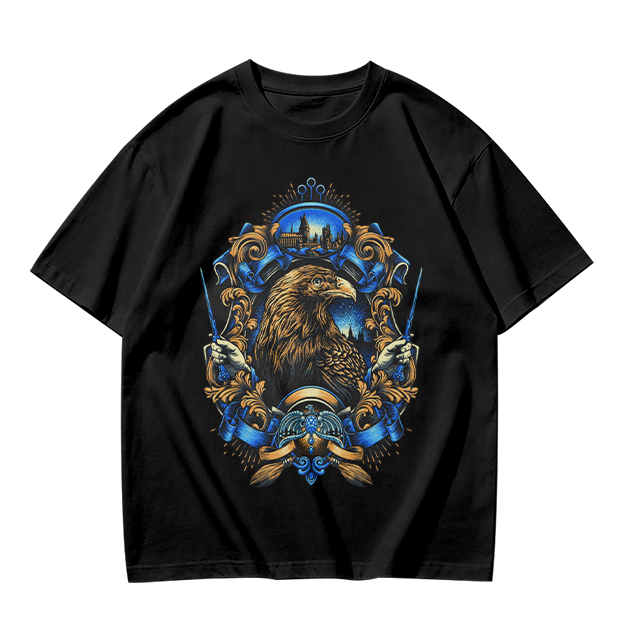 Olive T-Shirt With Detailed Eagle Crest Graphic Design