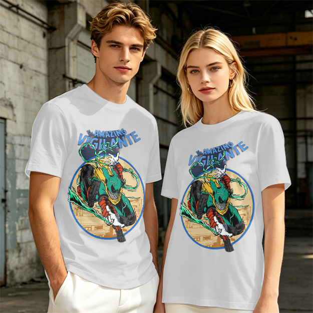 The Amazing Vigilante Graphic Tee Featuring Action Hero Art