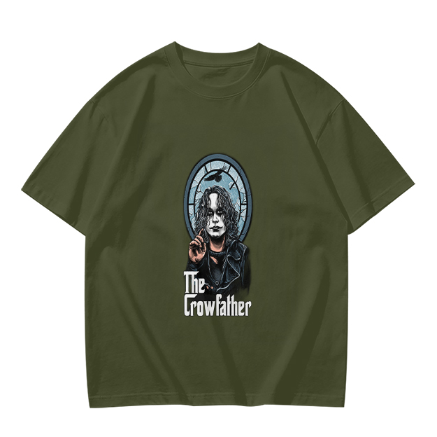 Olive Graphic T-Shirt Featuring The Crowfather Design