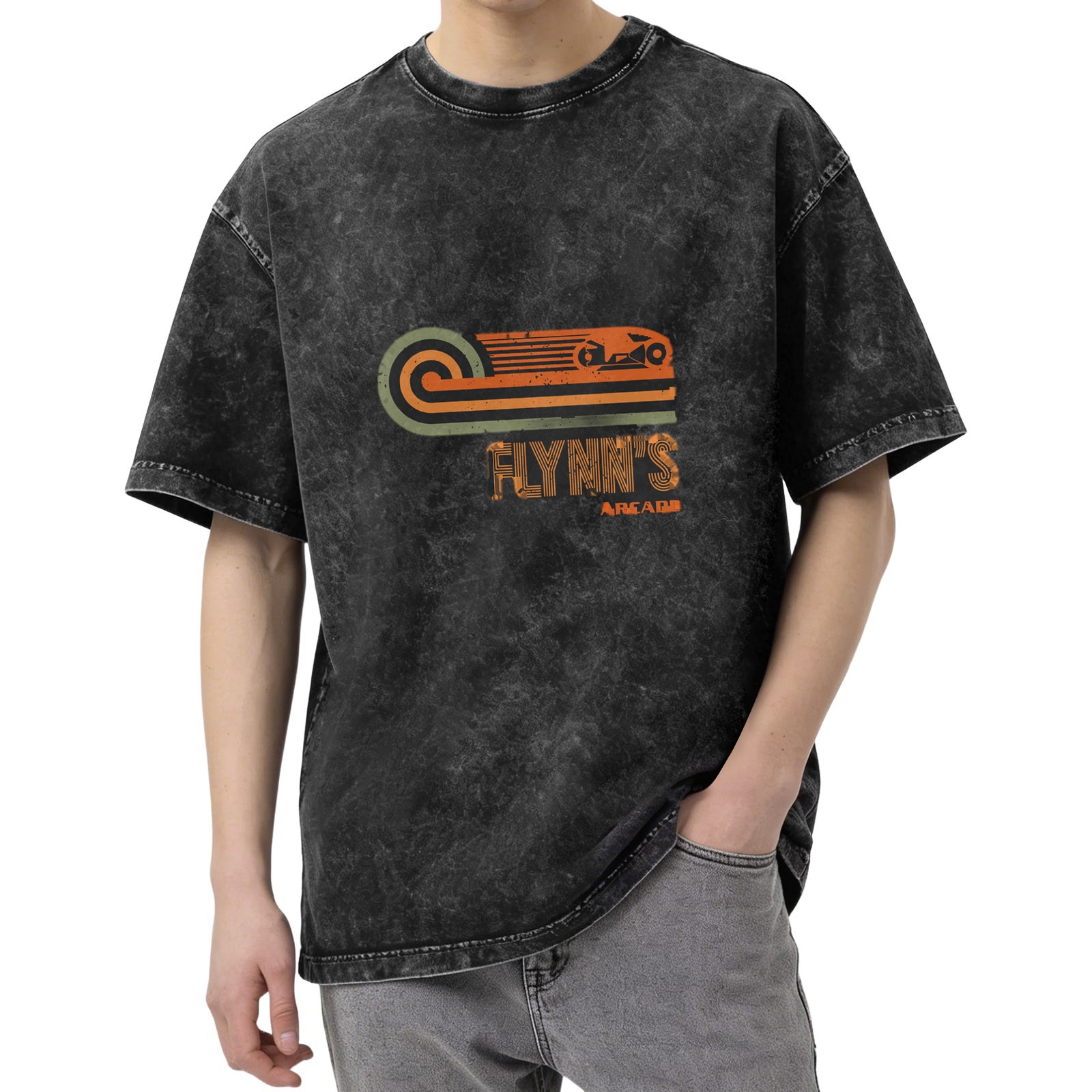 Flynn's Arcade Retro Graphic Acid Wash T-Shirt