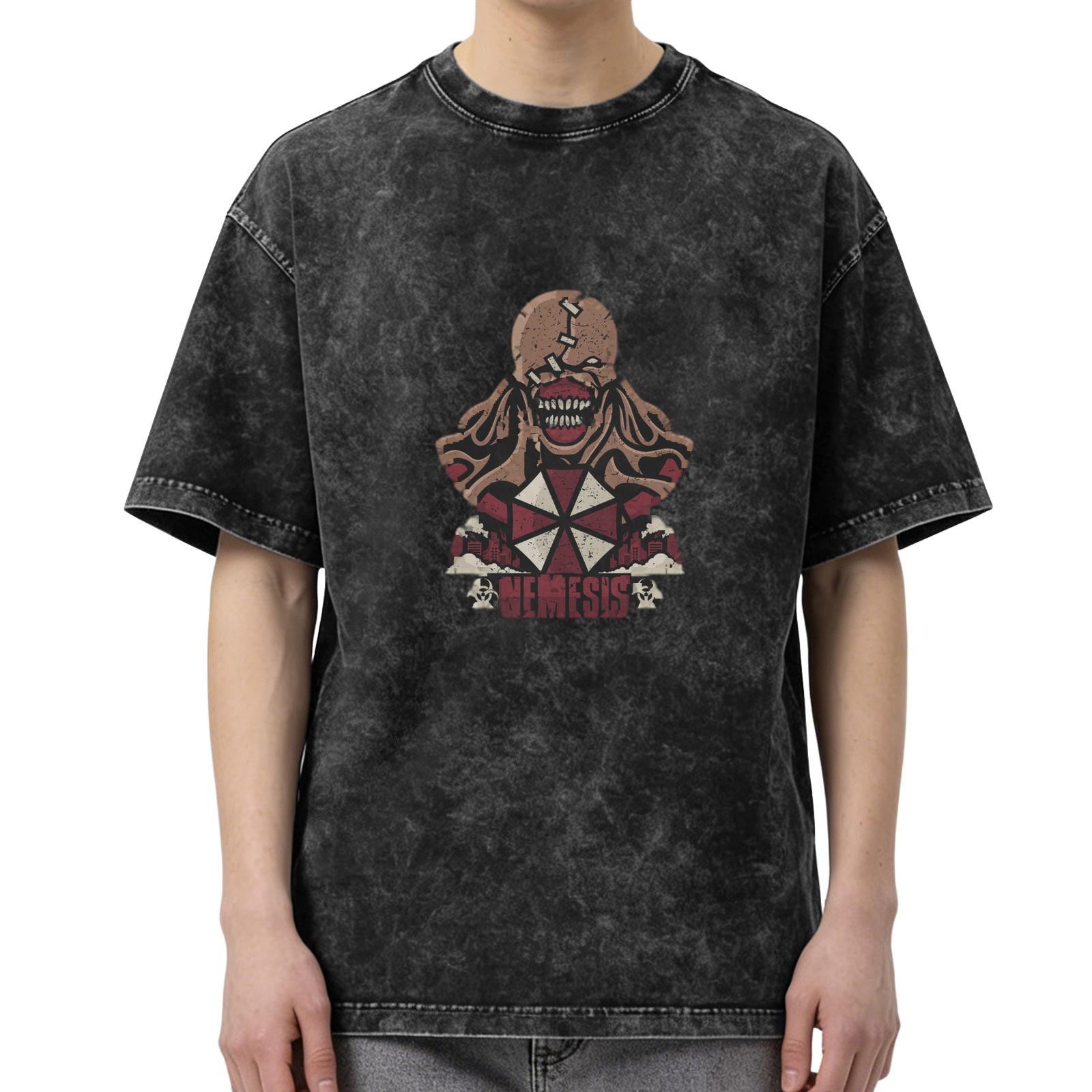 Resident Evil Nemesis Graphic Acid Wash T-Shirt