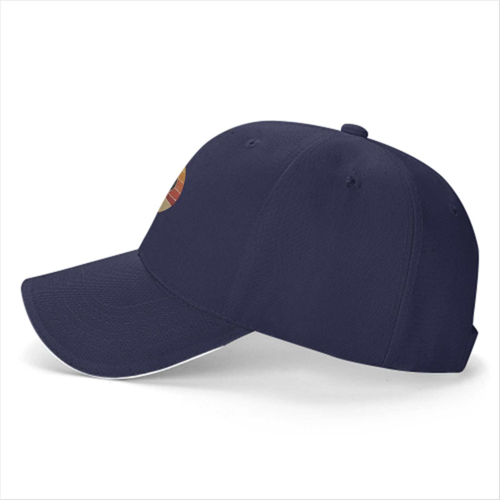 Black Baseball Cap With Retro Sunset Infinity Symbol Graphic