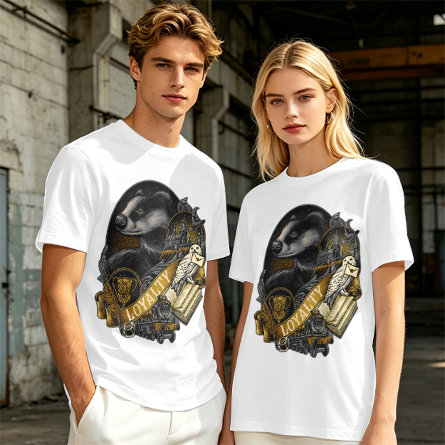 Olive Green Hufflepuff Loyalty Badger Graphic T-Shirt