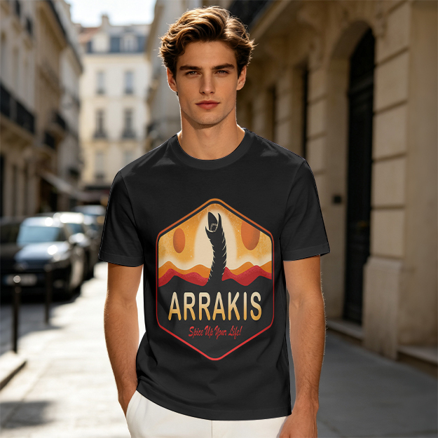 Arrakis Sandworm Desert Sunset Graphic T-Shirt Design