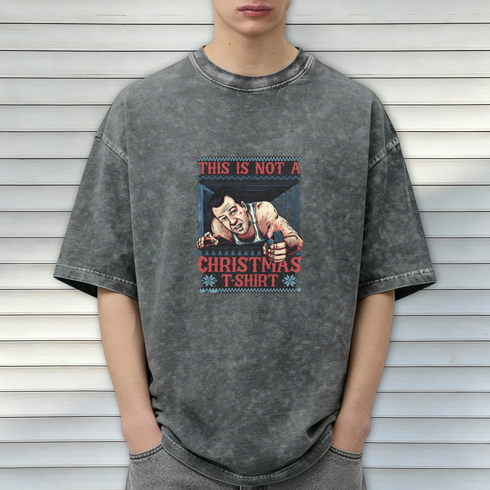 This Is Not A Christmas T-Shirt Die Hard Inspired Acid Wash Tee